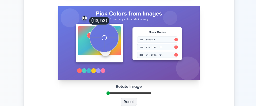 Click on any color in your image