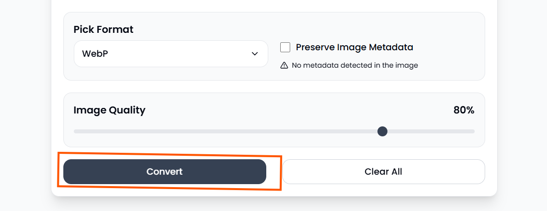 Image Convert Button
