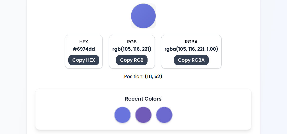 Copy the color code in your preferred format