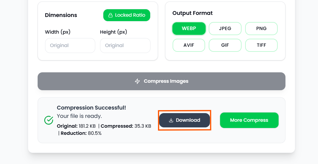 Compress Download Button
