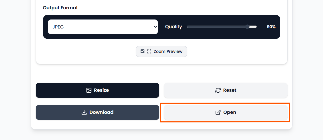 Preview Resized Image