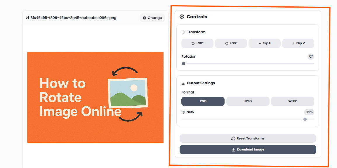Rotate Image Interface