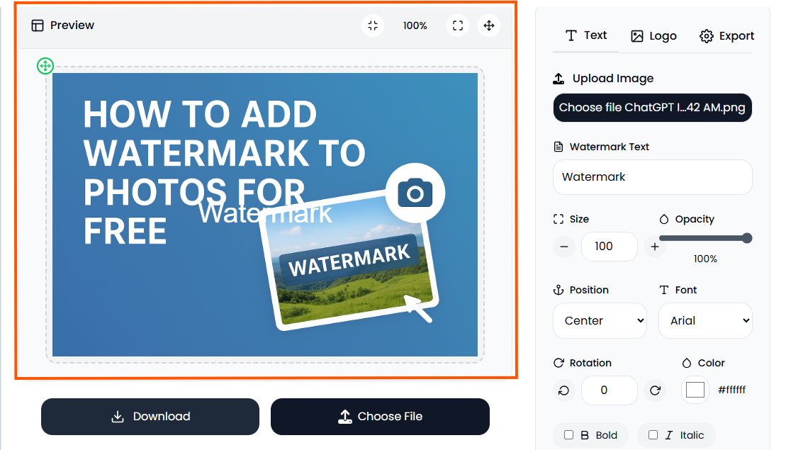 Preview Watermarked Image